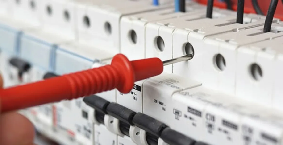 Electrical contractor testing circuit breakers during electrical repair in Milpitas, CA