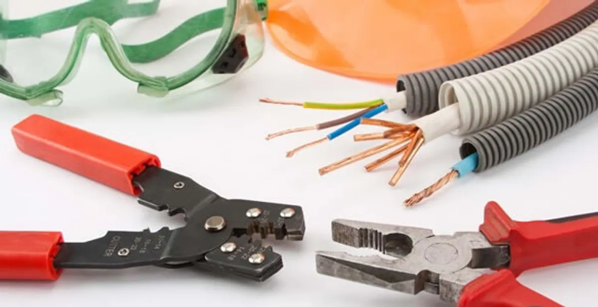 Electrical wiring repair with professional tools and safety equipment in Milpitas, CA